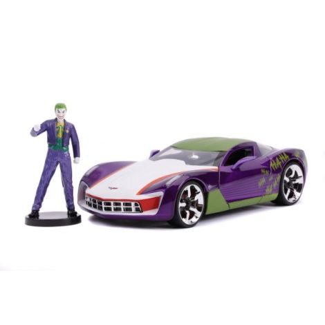 Masinute Metalica Chevy Corvette Stingray 2009 Si Figurina Joker Scara 1:24 - imagine 9